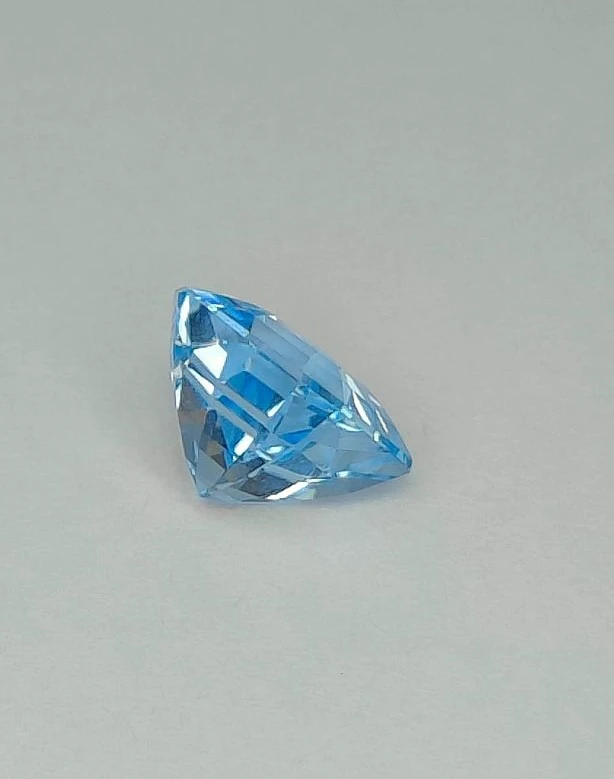 4.98ct Natural Blue Topaz Precision Ascher Cut Faceted Loose Gemstone — view 3